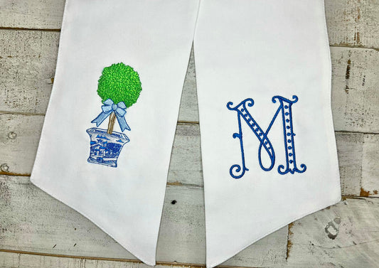 Chinoiserie Topiary Wreath Sash