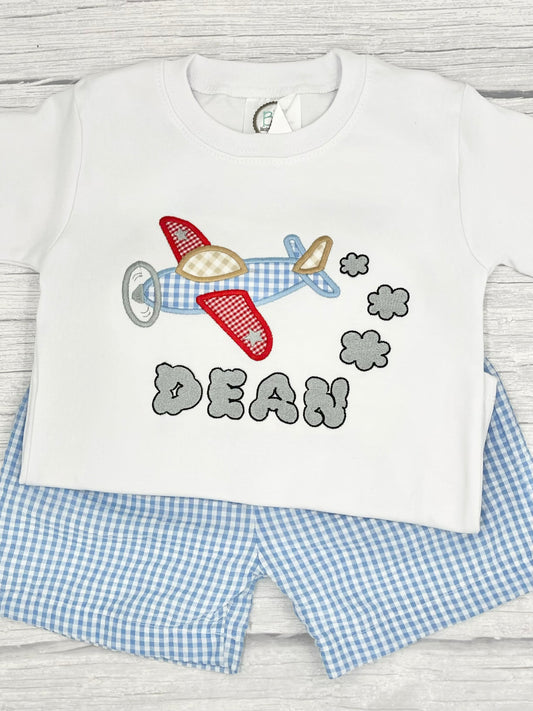 Airplane Appliqué with Cloud Name